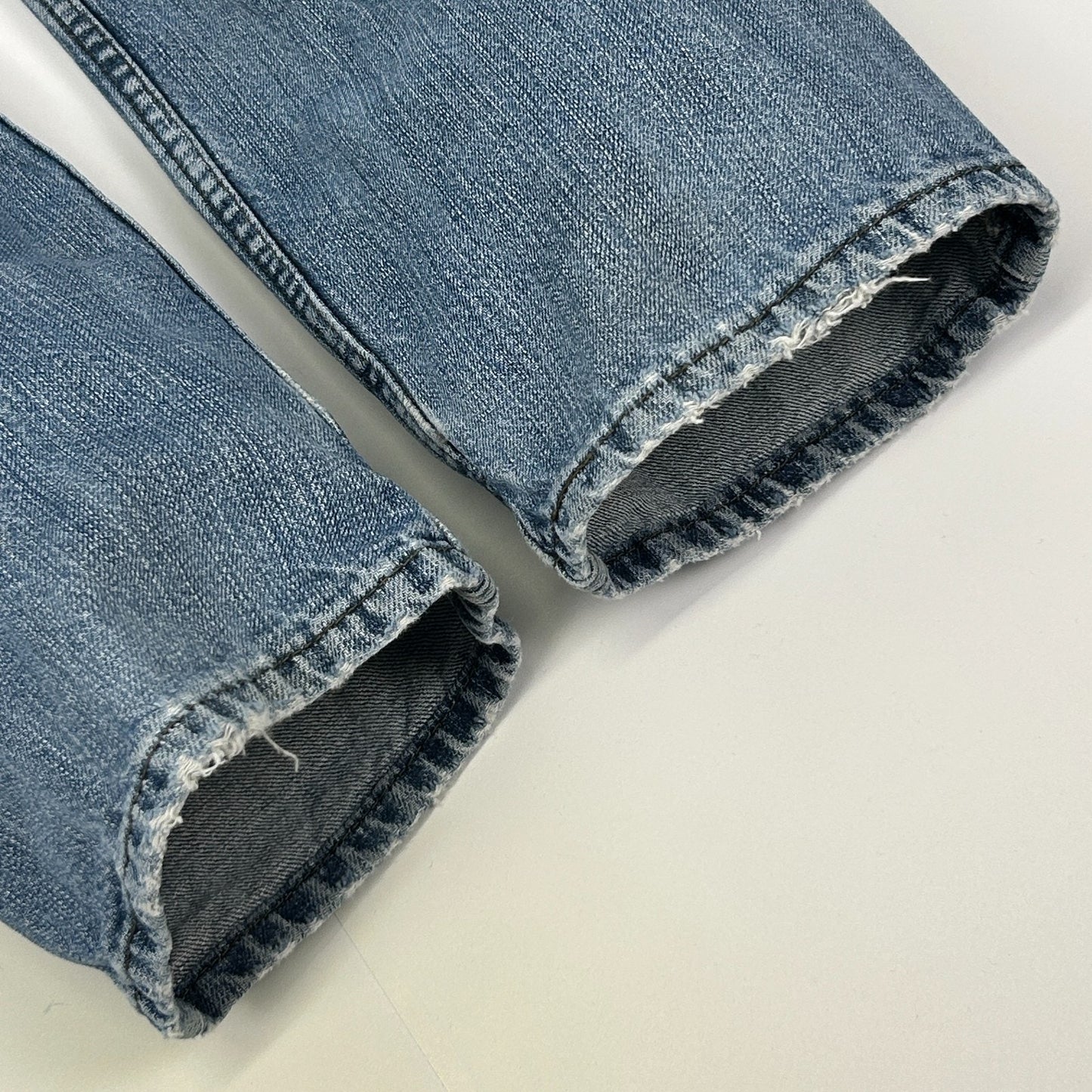 Levis 514 Straight Fit Jeans Distressed Levi Strauss Denim Blue Mens 32x32