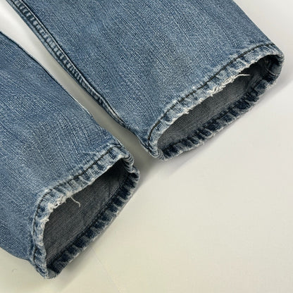 Levis 514 Straight Fit Jeans Distressed Levi Strauss Denim Blue Mens 32x32