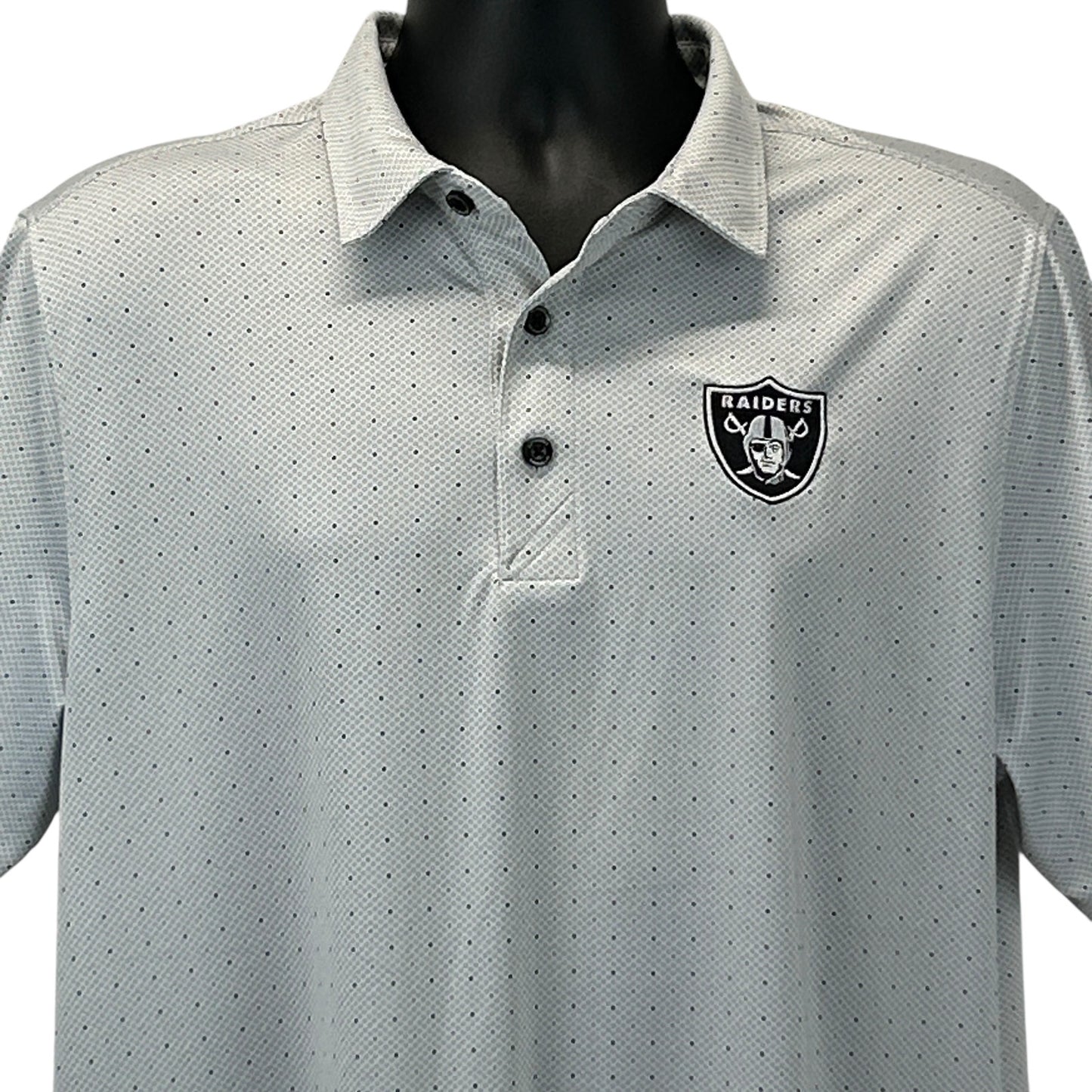Las Vegas Raiders Polo Shirt White NFL Short Sleeve Cutter & Buck Mens L Large