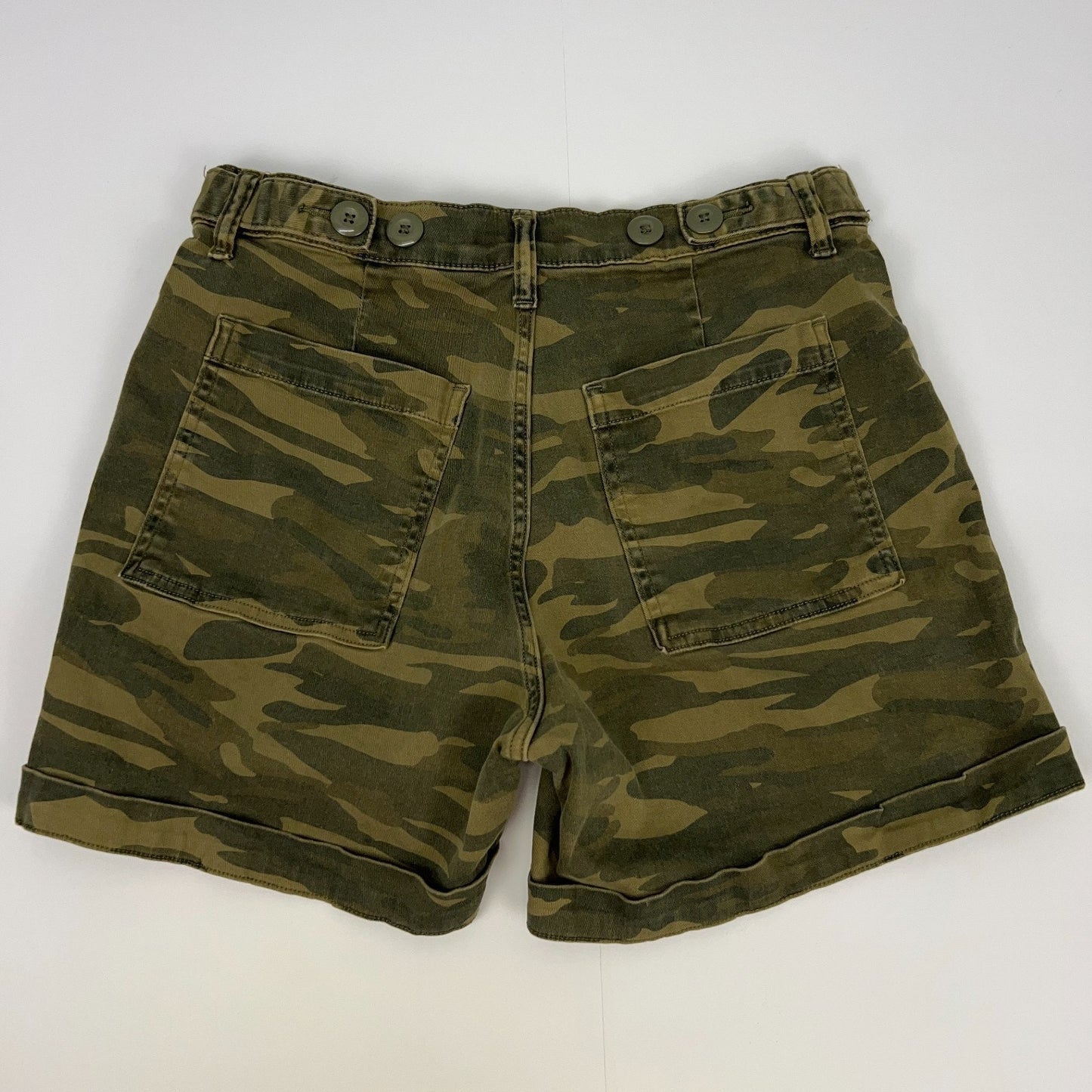 Lucky Brand Camo Shorts Womens 28 Green Camouflage Cotton Elastane Stretch Mid Rise