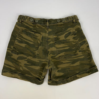 Lucky Brand Camo Shorts Womens 28 Green Camouflage Cotton Elastane Stretch Mid Rise