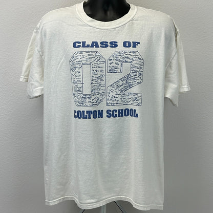 Vintage Y2Ks 2002 Colton High School T Shirt California HS White Mens XL X-Large