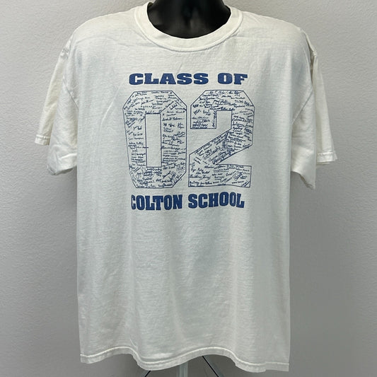 Vintage Y2Ks 2002 Colton High School T Shirt California HS White Mens XL X-Large - Neon Vintage