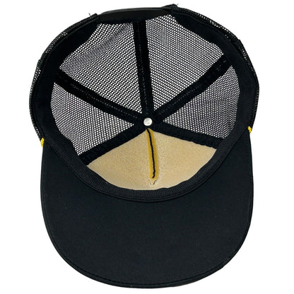 Captain Trucker Hat Vintage 80s Black Scrambled Eggs Leaf Snapback Baseball Cap