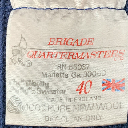 Suéter vintage de los años 80 de Brigade Quartermaster, talla mediana 40, de lana, para hombre, color azul