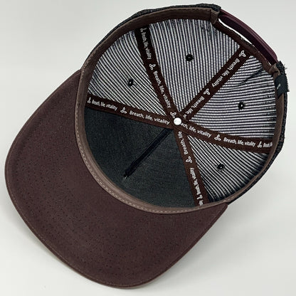 Lone Wolf Trucker Hat Baseball Cap Prana 5 Panel A-Frame Mesh Snapback Gray