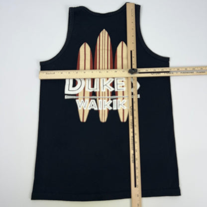 Vintage Y2Ks Dukes Waikiki Hawaii Tank Top Shirt Surfer Surfing Black S Small