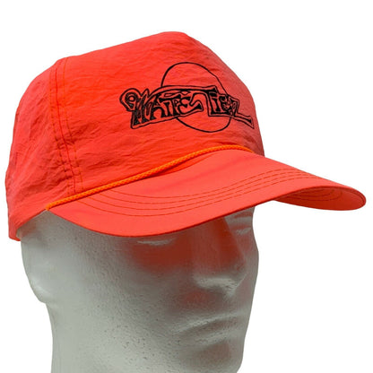 白色 Liez 后扣帽子复古 80 年代 90 年代霓虹橙色 5 五片棒球帽