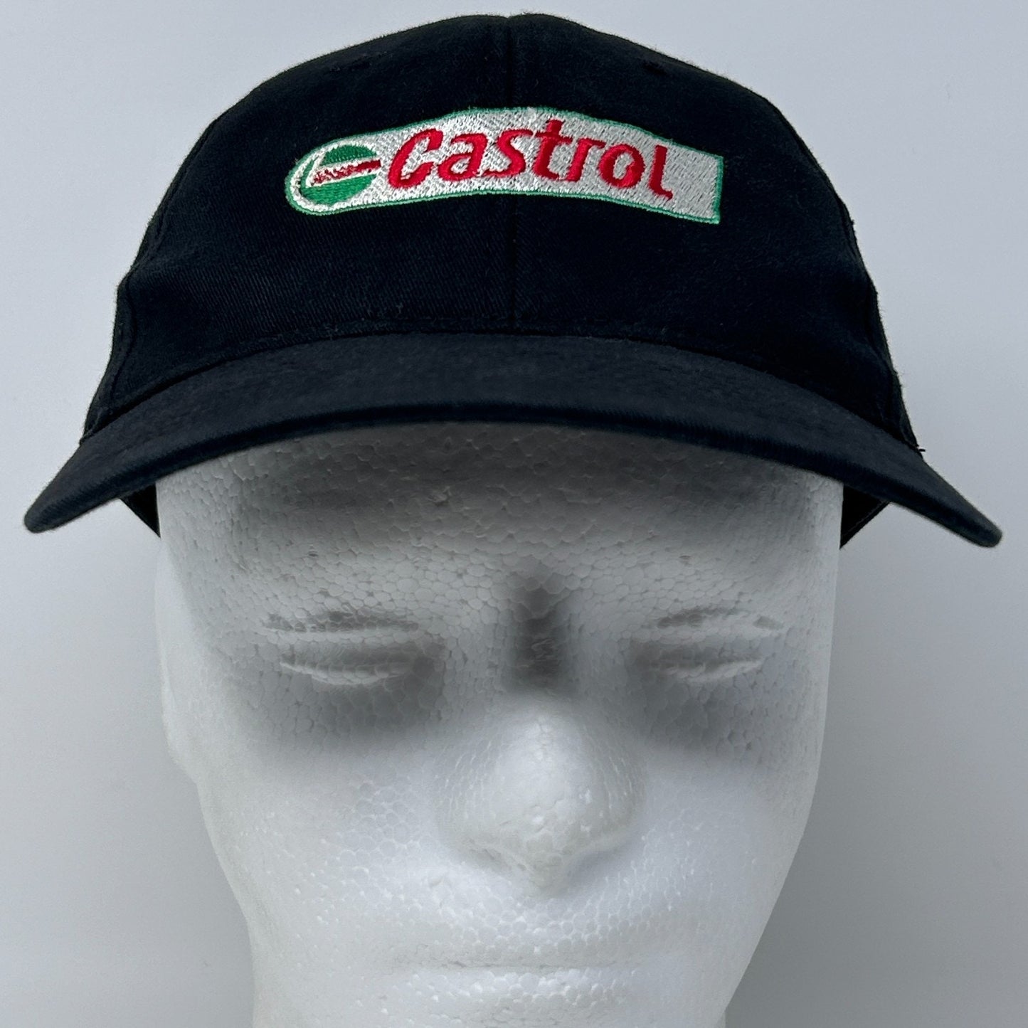 Castrol Oil Hat Baseball Cap Mechanic Auto Repair Black Strapback 6 Panel