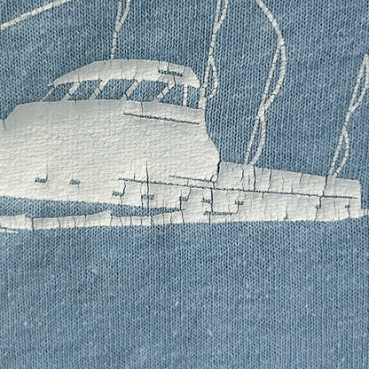 Vintage 90s Port St Lucie PSL Anglers Club Polo Shirt Fishing Blue Mens L Large