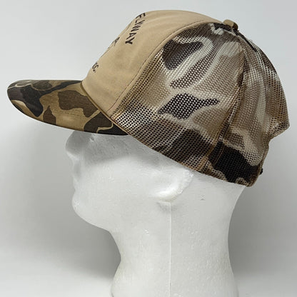 Vintage 80s Pacific Flyway Decoy Trucker Hat Baseball Cap Duck Hunting Beige