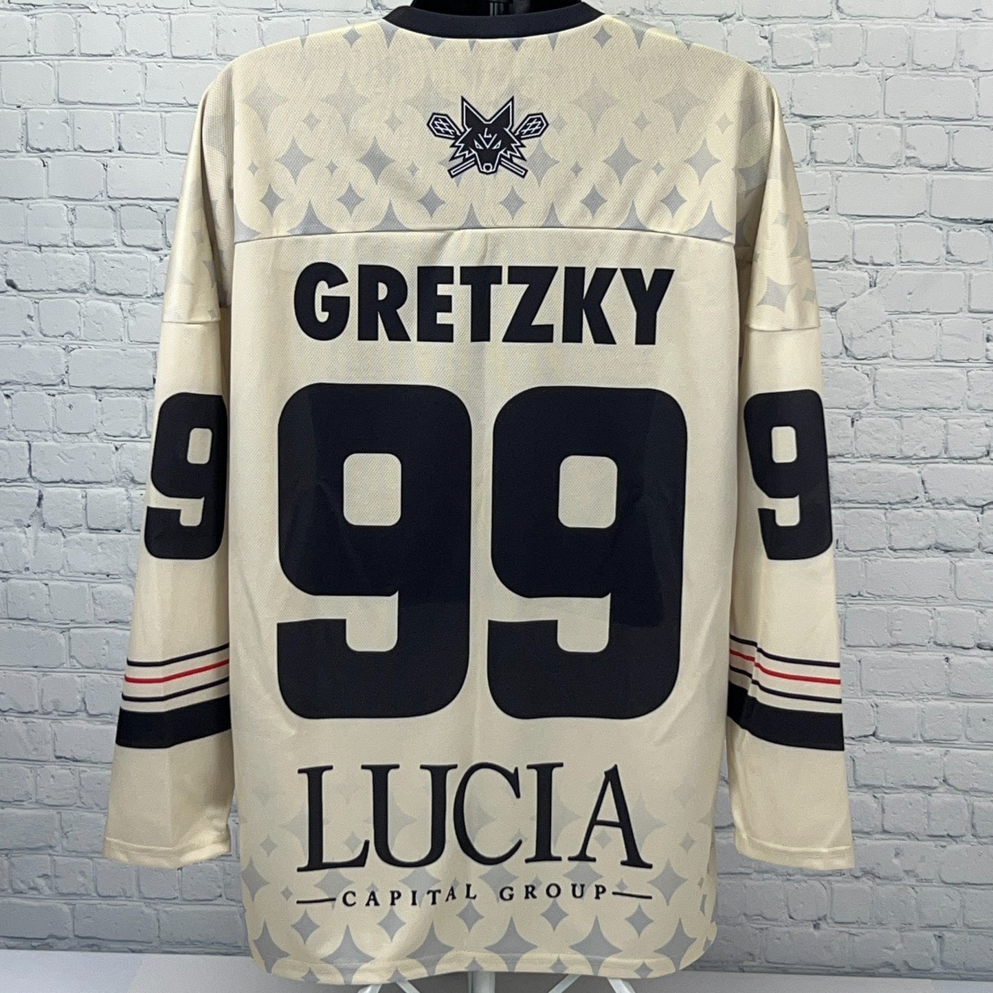 Las Vegas Desert Dogs Wayne Gretzky Jersey Shirt XL X-Large Lacrosse City Beige
