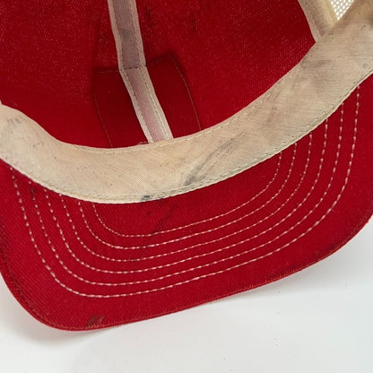 Vintage Hydrotex Lubricants Red Mesh Trucker Hat Baseball Cap Snapback Patch USA