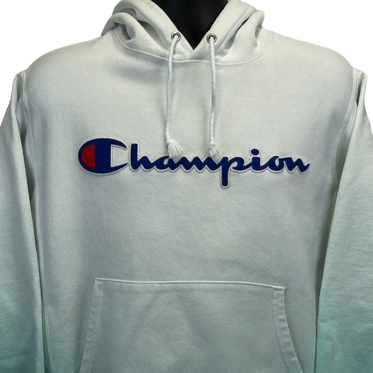 Sudadera con capucha y tejido inverso con degradado de color Champion, talla mediana, para hombre, color verde