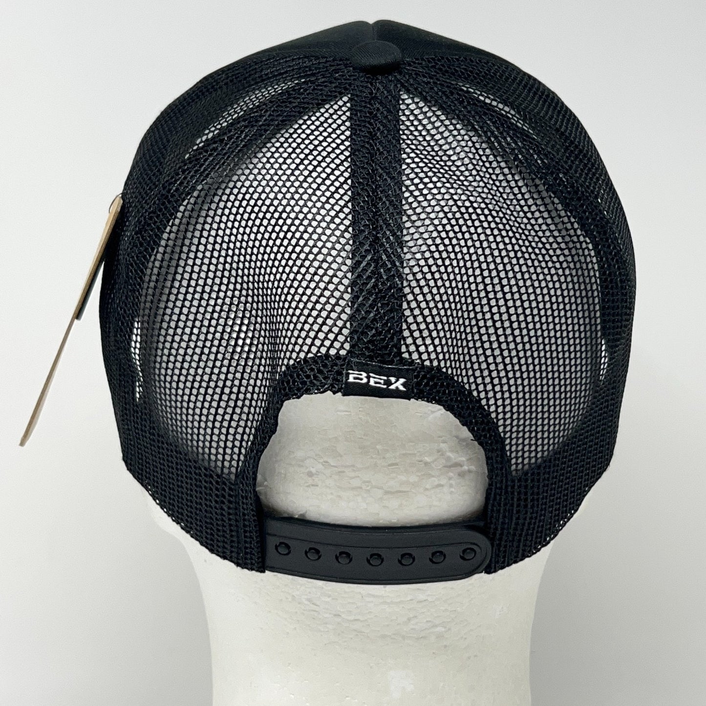 BEX Sunglasses Trucker Hat Baseball Cap Rope Corded 5 Panel Mesh Snapback Black