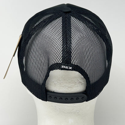 BEX Sunglasses Trucker Hat Baseball Cap Rope Corded 5 Panel Mesh Snapback Black