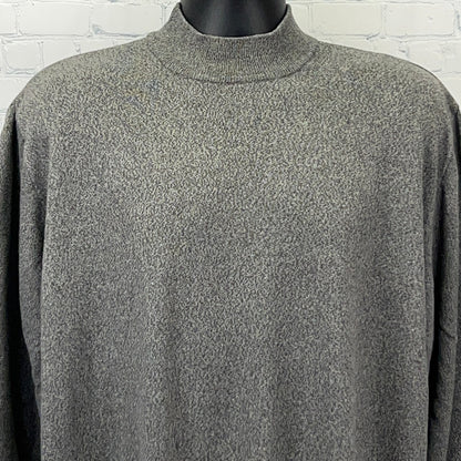 Vintage Mondo di Marco Sweater Mens XL X-Large 54 Gray Mock Neck Made In Italy