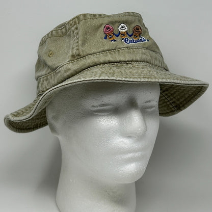 Vintage 90s Culvers Restaurant Bucket Hat Beige Fishermans Hat Pail Hat L-XL