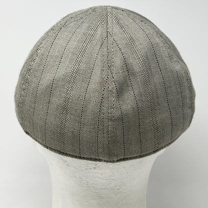 Vintage Stone Herringbone Flat Cap Hat Ivy Newsboy Cabbie Driving Beige S-M