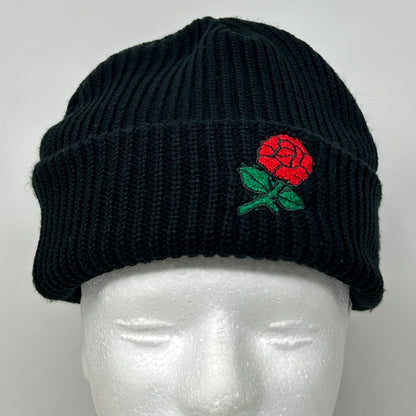 Chinatown Market Studios Rose Beanie Winter Hat Toque Flip Cuffed Black