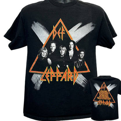 Black Def Leppard T-Shirt in size medium featuring iconic band logo on the front