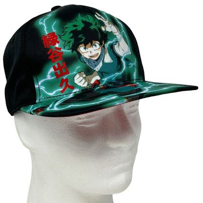 Gorra de béisbol con cierre trasero de Izuku Midoriya de My Hero Academia, color negro, manga y anime Deku