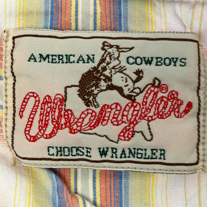 Wrangler 格子复古 90 年代珍珠按扣衬衫 2XL XXL 西部牛仔男式橙色