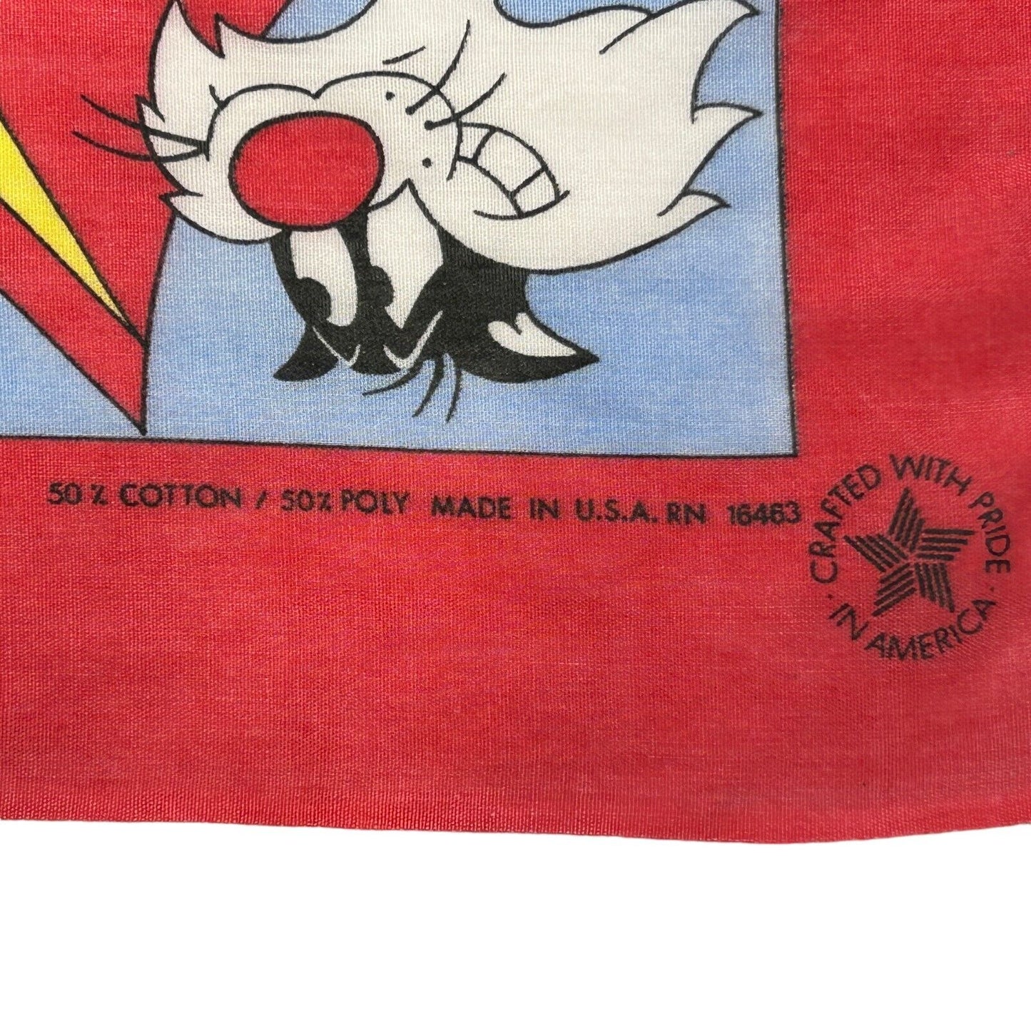 Tweety Bird Looney Tunes Bandana Handkerchief Vintage 80s Warner Bros USA Made
