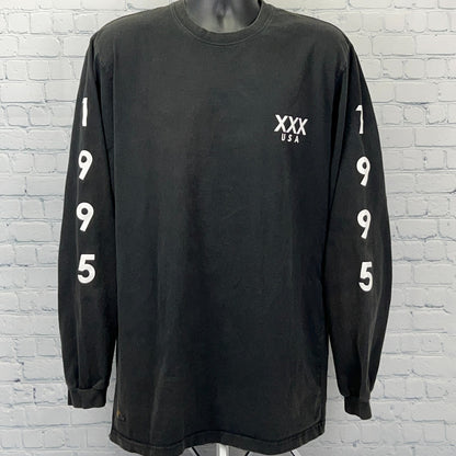 10.Deep 1X.DXXP XXX USA 1995 T Shirt Streetwear Long Sleeve Black Tee XL X-Large