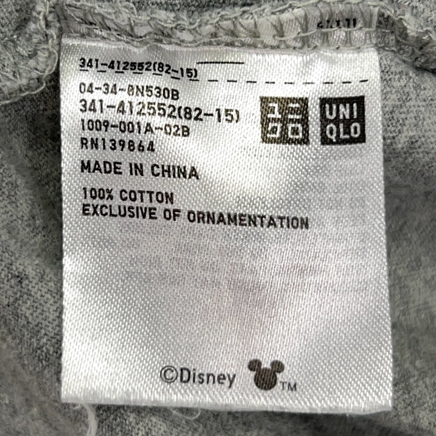 Mickey Mouse T Shirt Unisex L Large Gray Walt Disney Uniqlo Pocket Tee