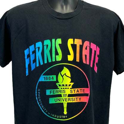 Camiseta vintage de los Bulldogs de la Universidad Estatal de Ferris para hombre, talla grande, FSU, NCAA, años 90, color negro