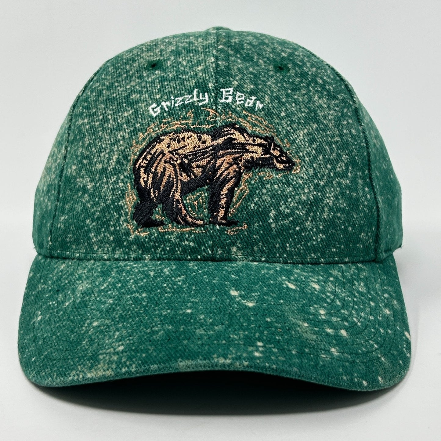 Disney Baseball Hat in green with Grizzly Bear embroidery on the front for a stylish outdoor look