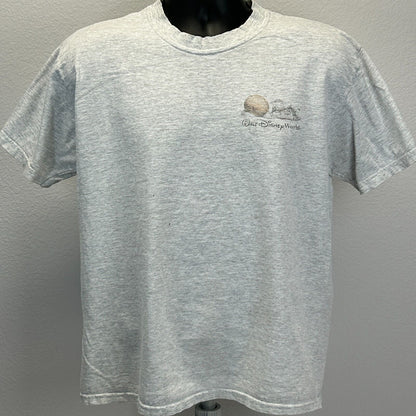 Gray Walt Disney World T-Shirt in medium size featuring a logo on the front