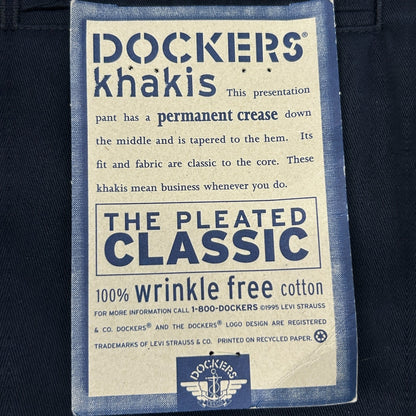 Dockers khaki pants in classic fit, 1990s style, khaki color, shown from the back.