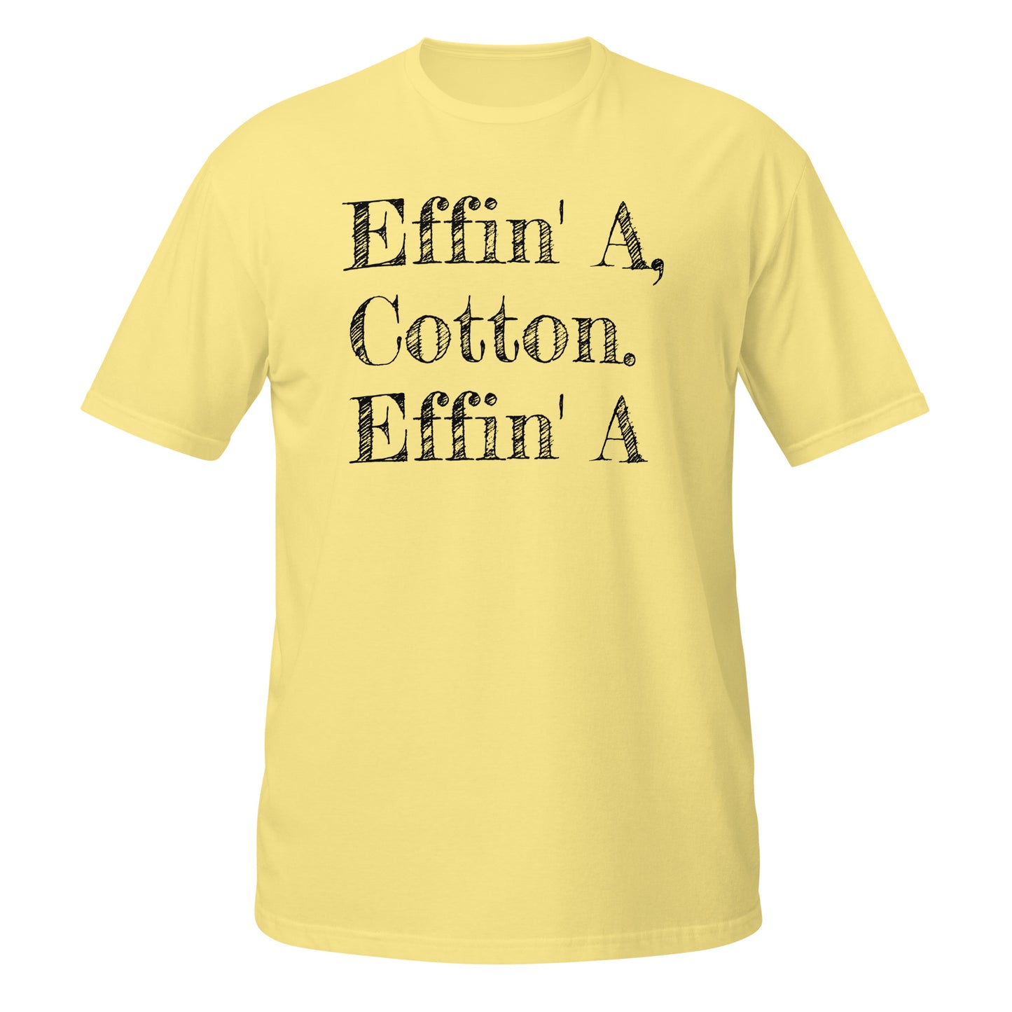 Yellow Neon Vintage T-Shirt with ‘Effin' A, Cotton’ text, ideal for casual wear and Dodgeball fans