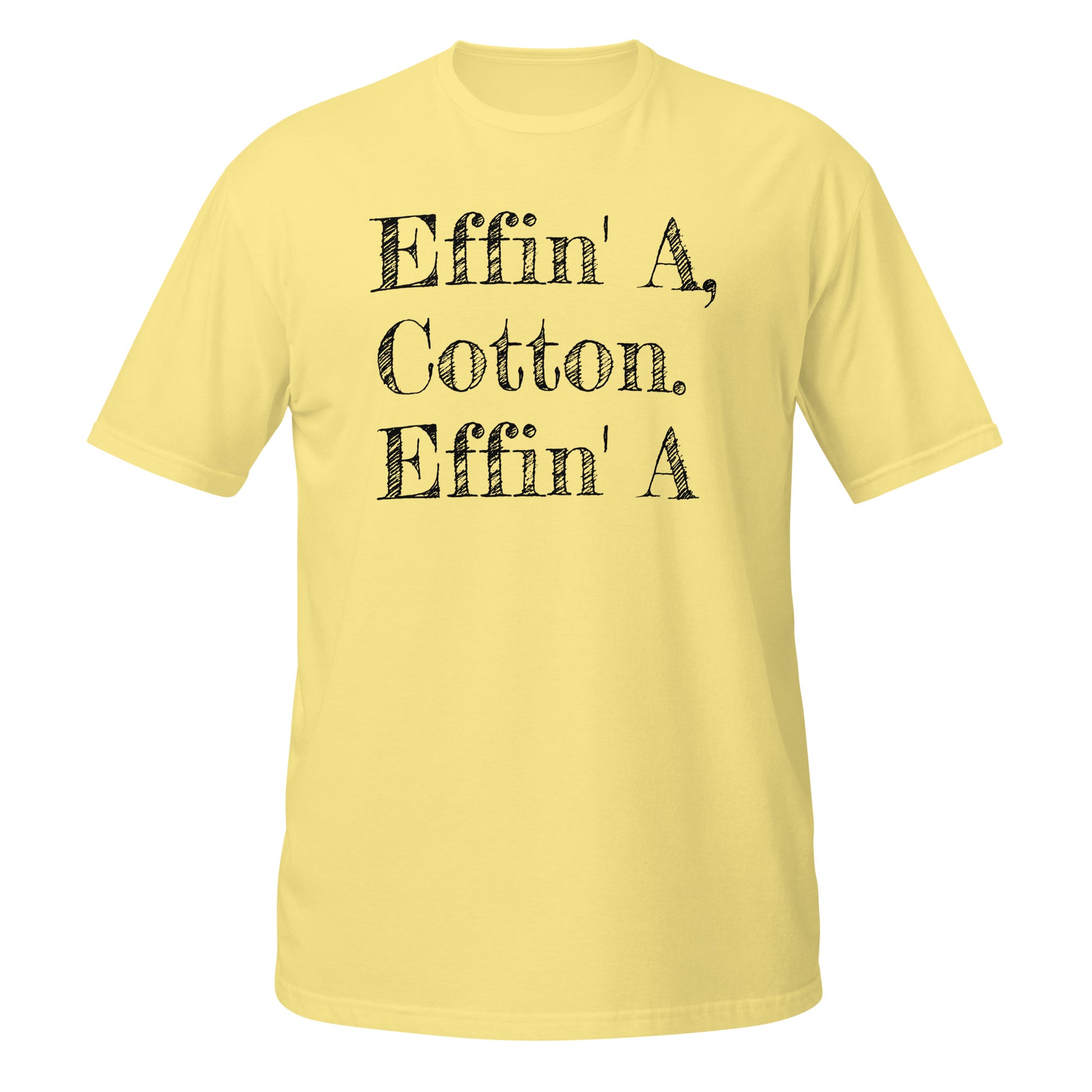 Yellow Neon Vintage T-Shirt with ‘Effin' A, Cotton’ text, ideal for casual wear and Dodgeball fans