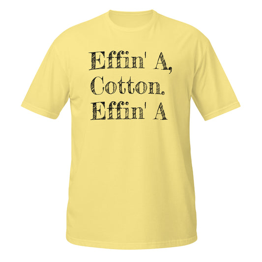 Yellow Neon Vintage T-Shirt with ‘Effin' A, Cotton’ text, ideal for casual wear and Dodgeball fans