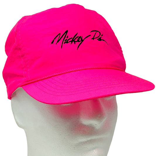 Mickey Ds McDonalds Hat Vintage 90s Neon Pink Fluorescent Strapback Baseball Cap