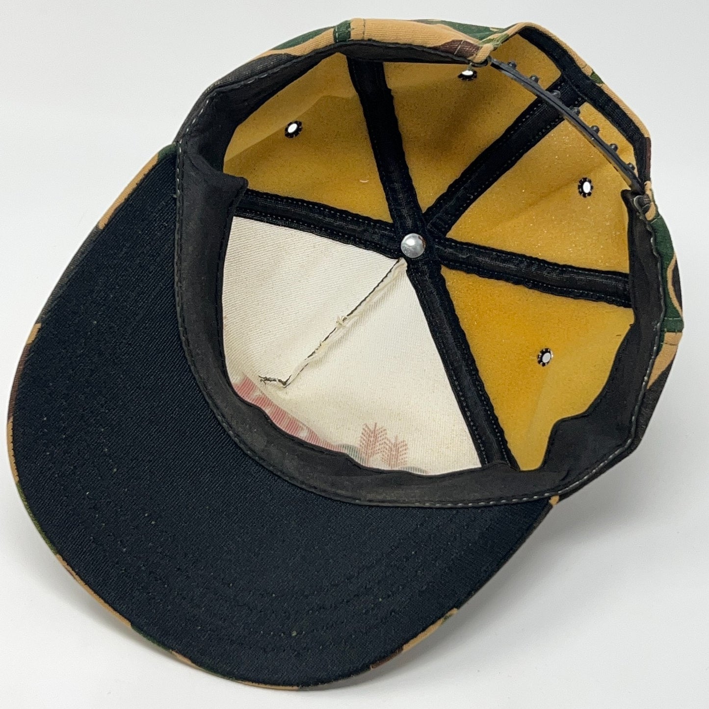 Vintage 80s AgriGro Trucker Hat Baseball Cap Farming Camouflage Snapback Beige