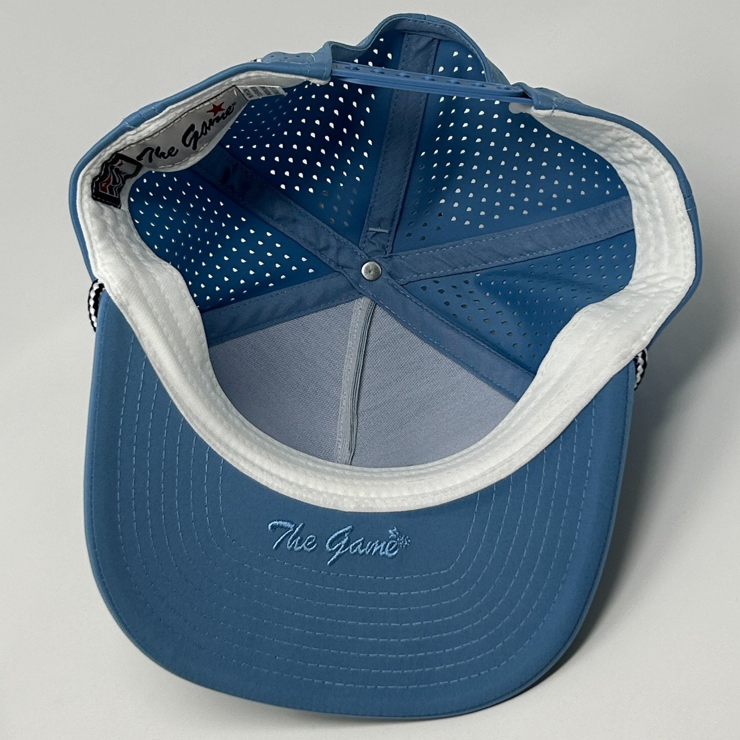 The Game Logo Trucker Hat Cap Blue Mesh Snapback 5 Panel A-Frame Rope Corded