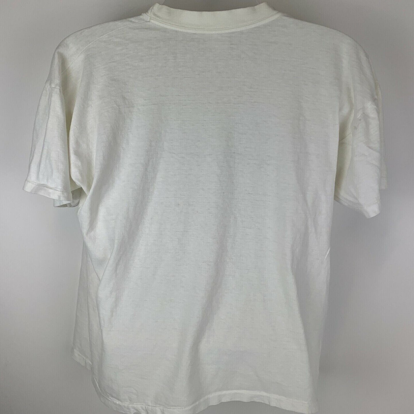 Camiseta vintage de Washington DC desgastada de los años 90 con tartán escocés grande para hombre, color blanco