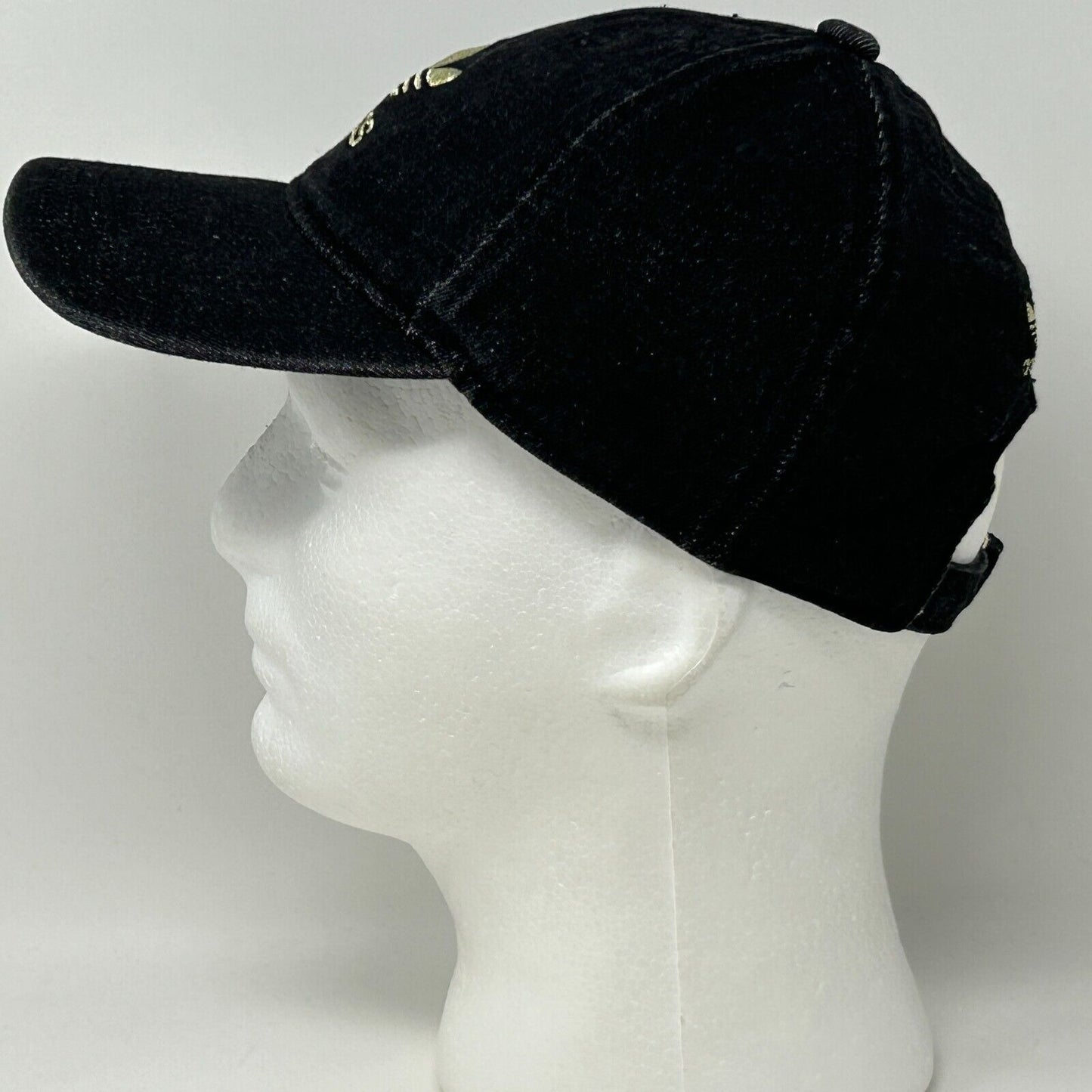 Adidas Trefoil Denim Baseball Hat Cap Logo Strapback Six Panel Black