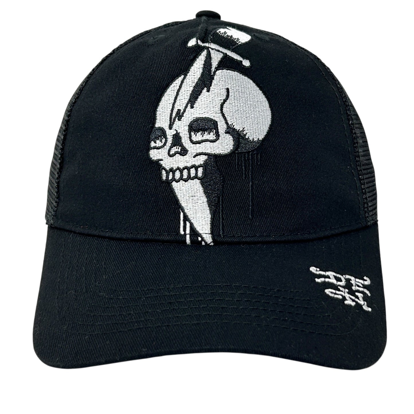 Ed Hardy Skull Dagger Trucker Hat Cap Tattoo Knife Sword Mesh Snapback Black
