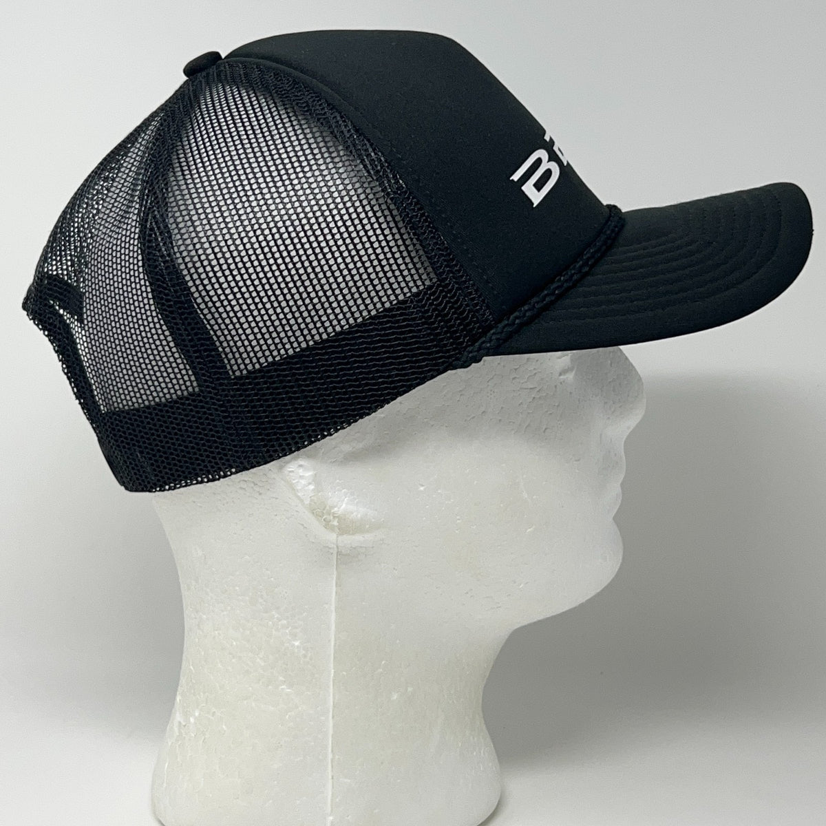 BEX Sunglasses Trucker Hat Baseball Cap Rope Corded 5 Panel Mesh Snapback Black
