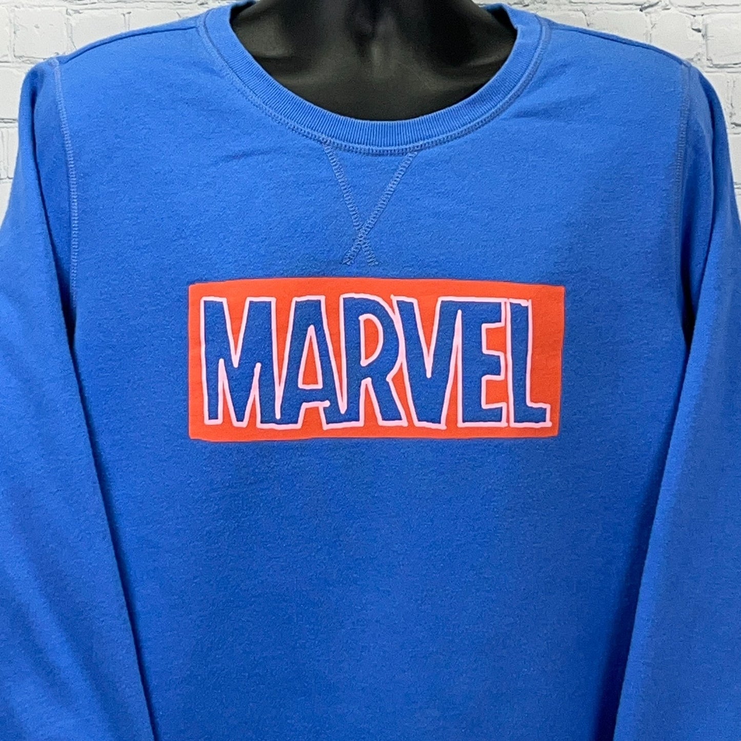 Marvel Sweatshirt Womens XL X-Large Blue Amazon Essentials Comic Books MCU Logo