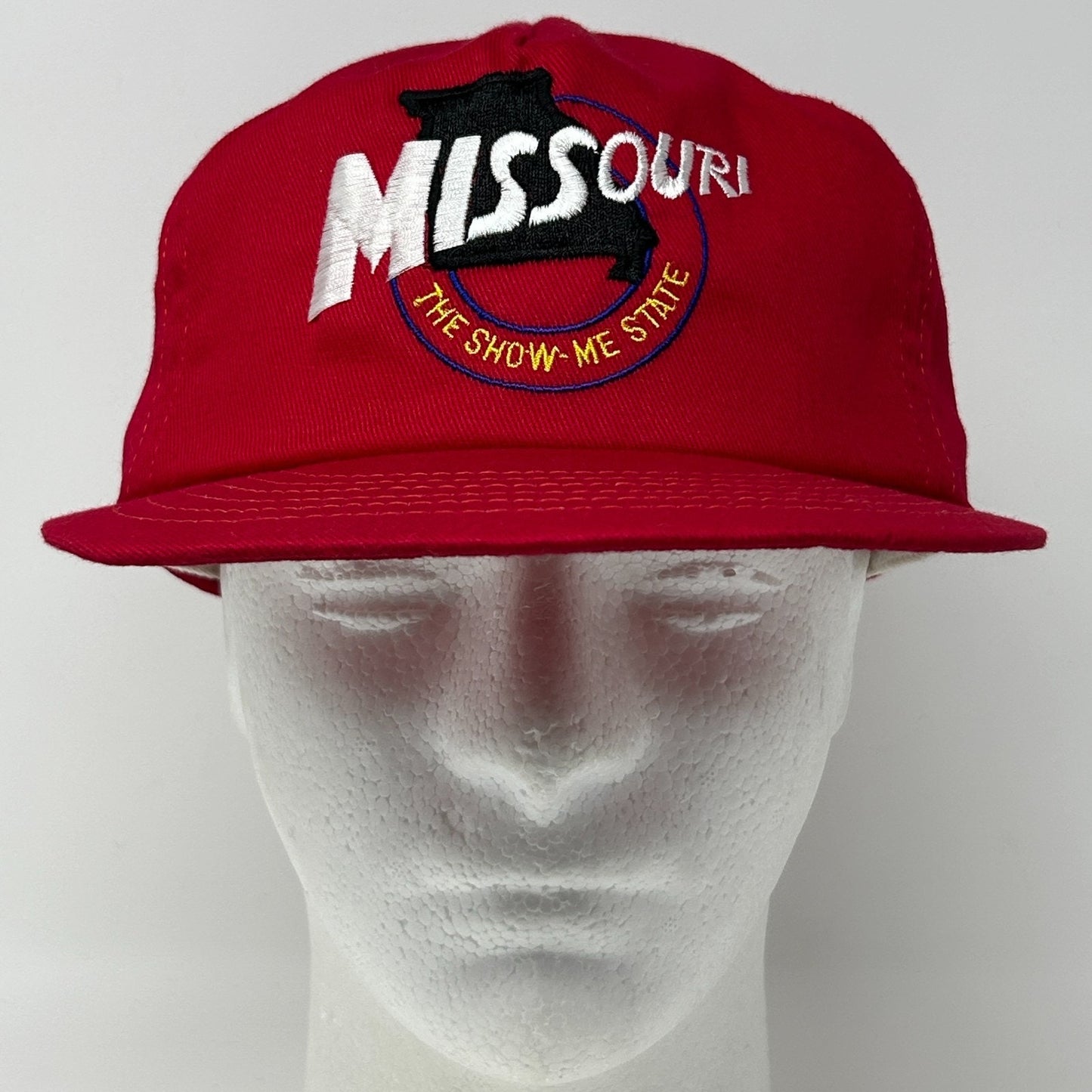 Vintage Missouri The Show Me State Hat Cap Red 80s Snapback 5 Panel Made In USA