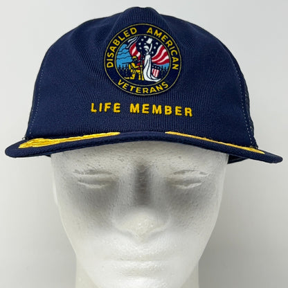 Vintage 80s Disabled American Veterans Trucker Hat Baseball Cap Snapback Blue