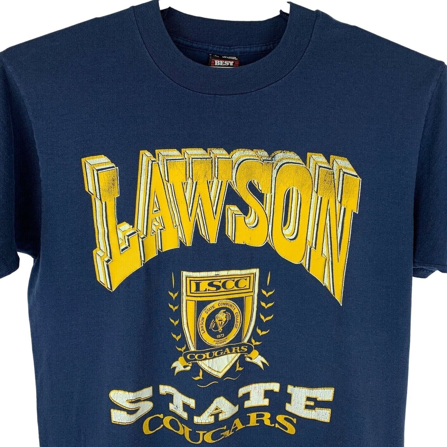 Lawson State Cougars LSCC Vintage 90s T Shirt Community College Alabama Large