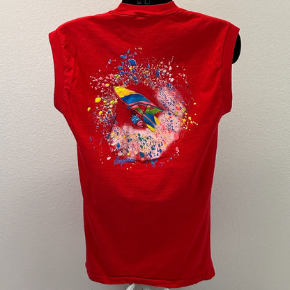 Vintage Windsurfer T Shirt Mens M Medium Red 80s Windsurfing Pond Creek Oklahoma