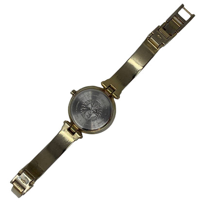 Reloj de pulsera analógico redondo de oro negro con diamantes para mujer de Anne Klein